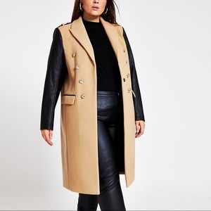 River Island longline Coat Colorblock